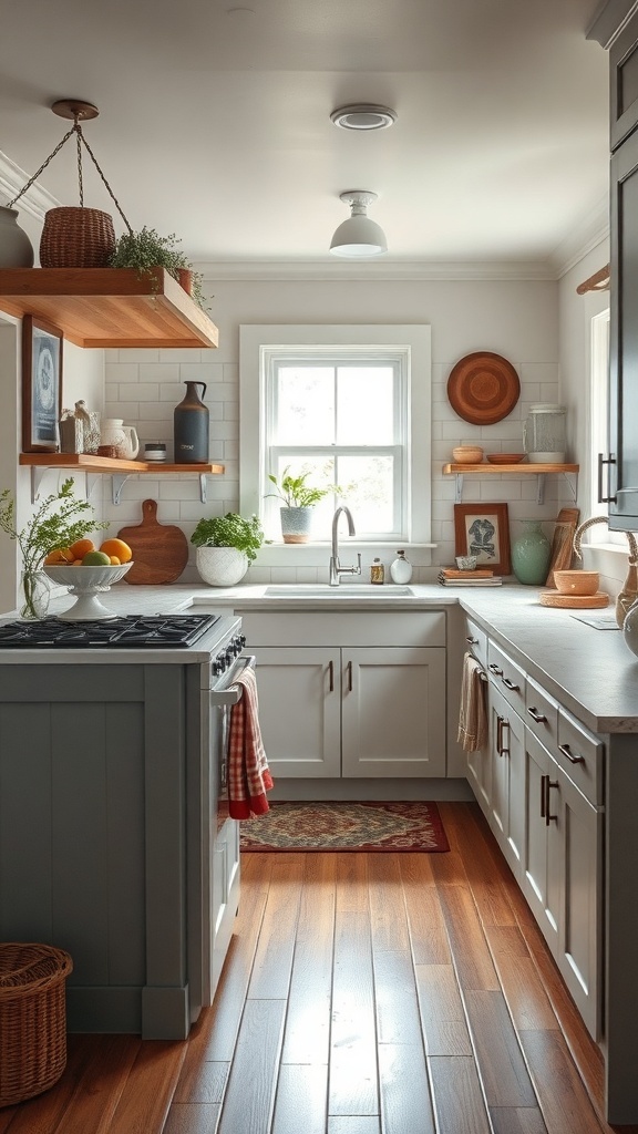 A cozy farmhouse kitchen with vintage items and family heirlooms.