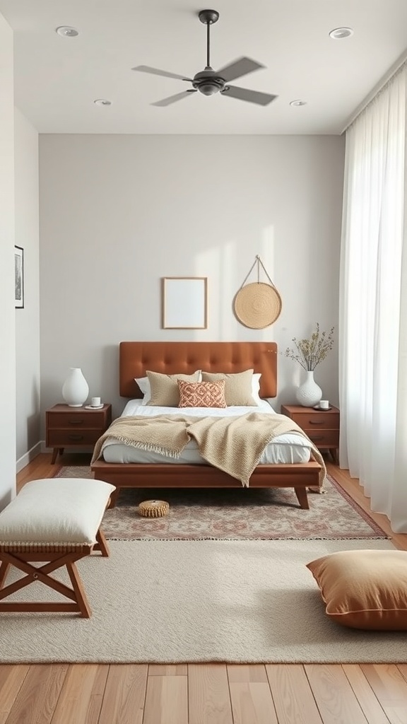 A cozy prayer room with a bed, soft pillows, and warm decor.