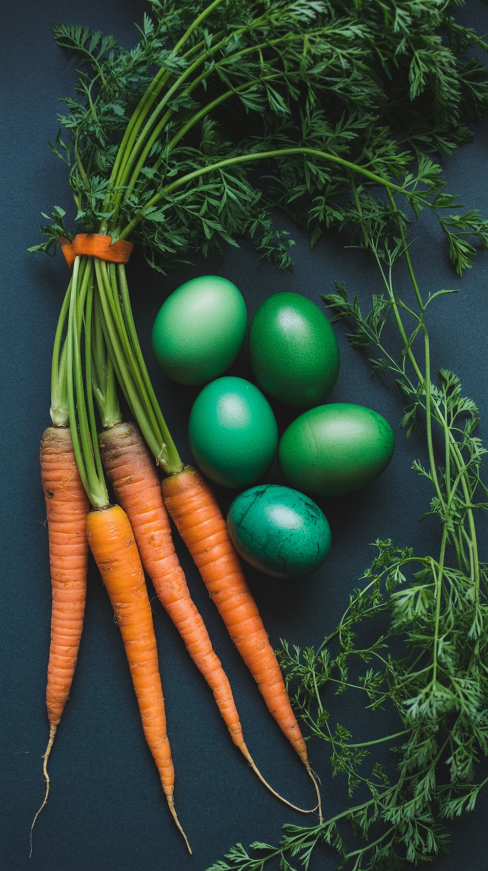 Carrots with green egg dye