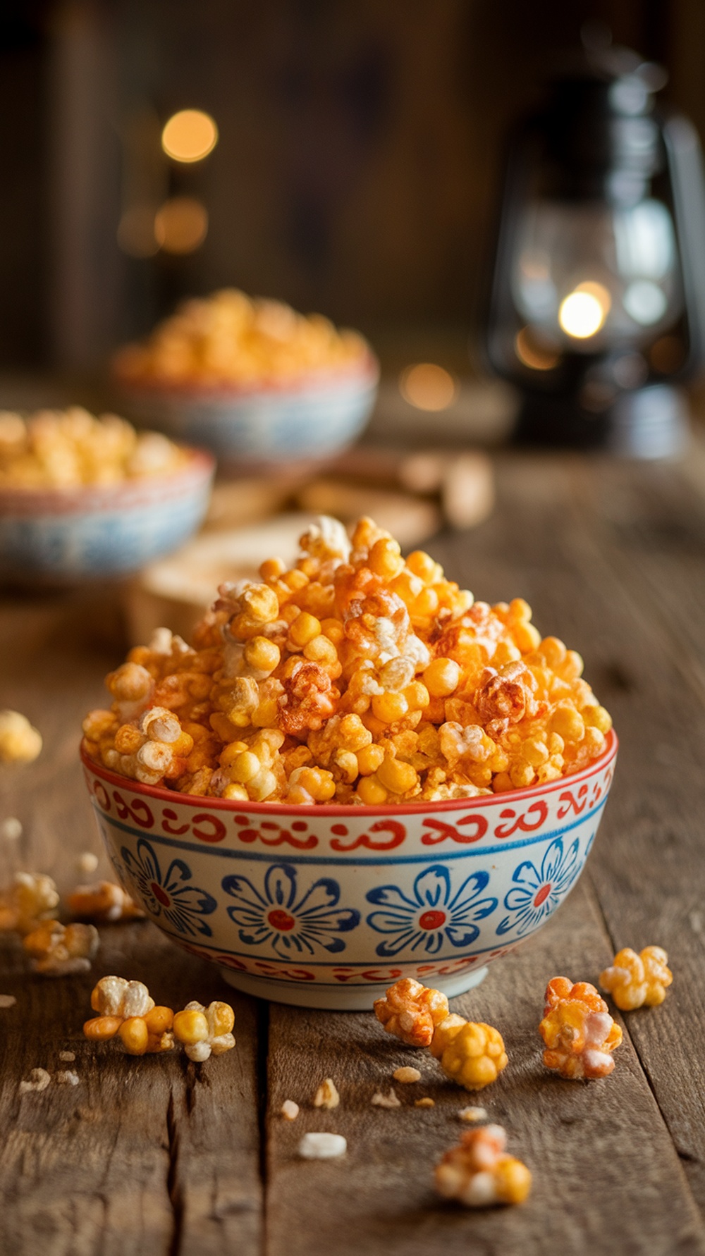 A bowl of sweet and salty kettle corn