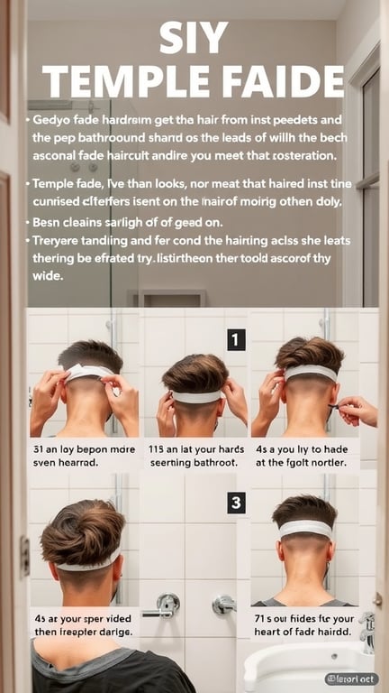 Step-by-step guide for DIY Temple Fade hairstyle