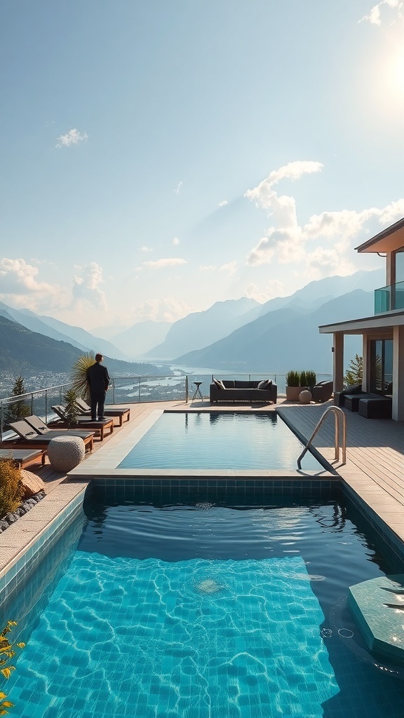 Alpenblick-Pool mit Blick auf die Berge in Österreich