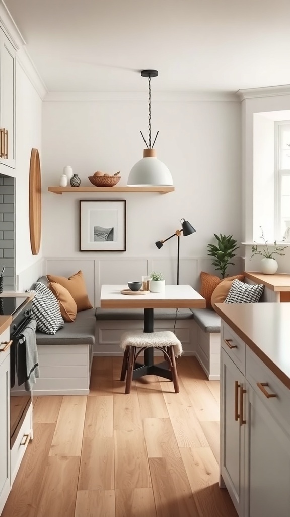 Cozy kitchen nook with comfortable seating and modern decor