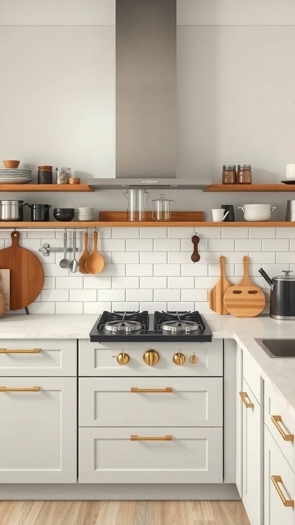A bright and functional kitchen with white cabinets, a central stove, and an inviting countertop.