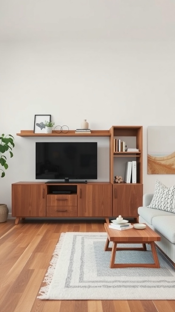 Chic Scandinavian living room with innovative storage solutions