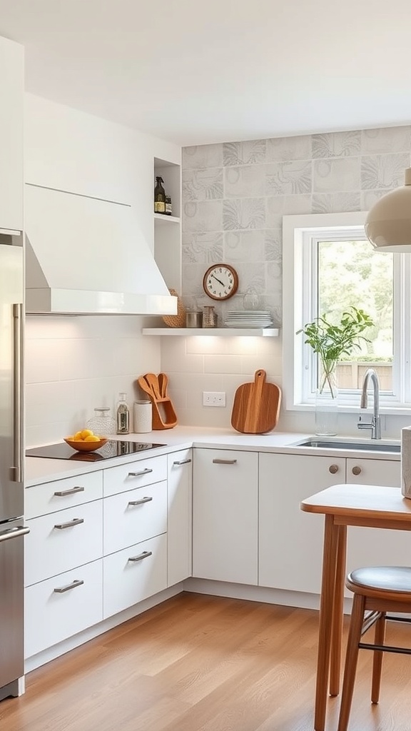 A stylish kitchen with integrated technology, featuring sleek appliances and a modern design.