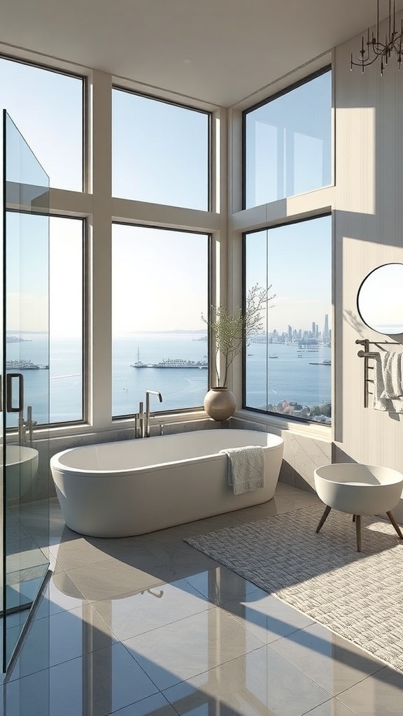 Modernes Badezimmer mit kreativer Wandgestaltung in Schwarz-Weiß