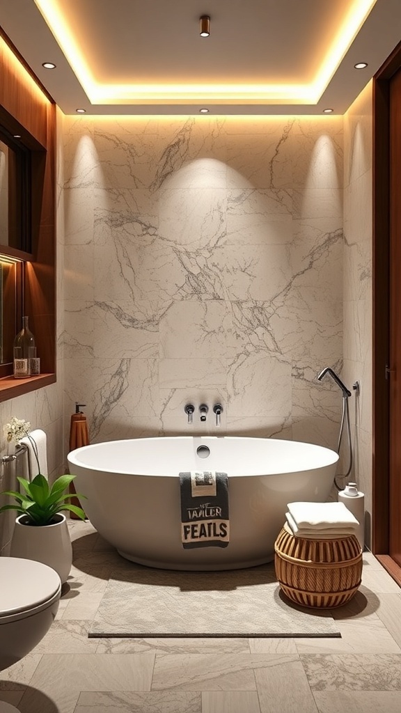 Elegante, glänzende Wasserhähne in einem modernen Badezimmer