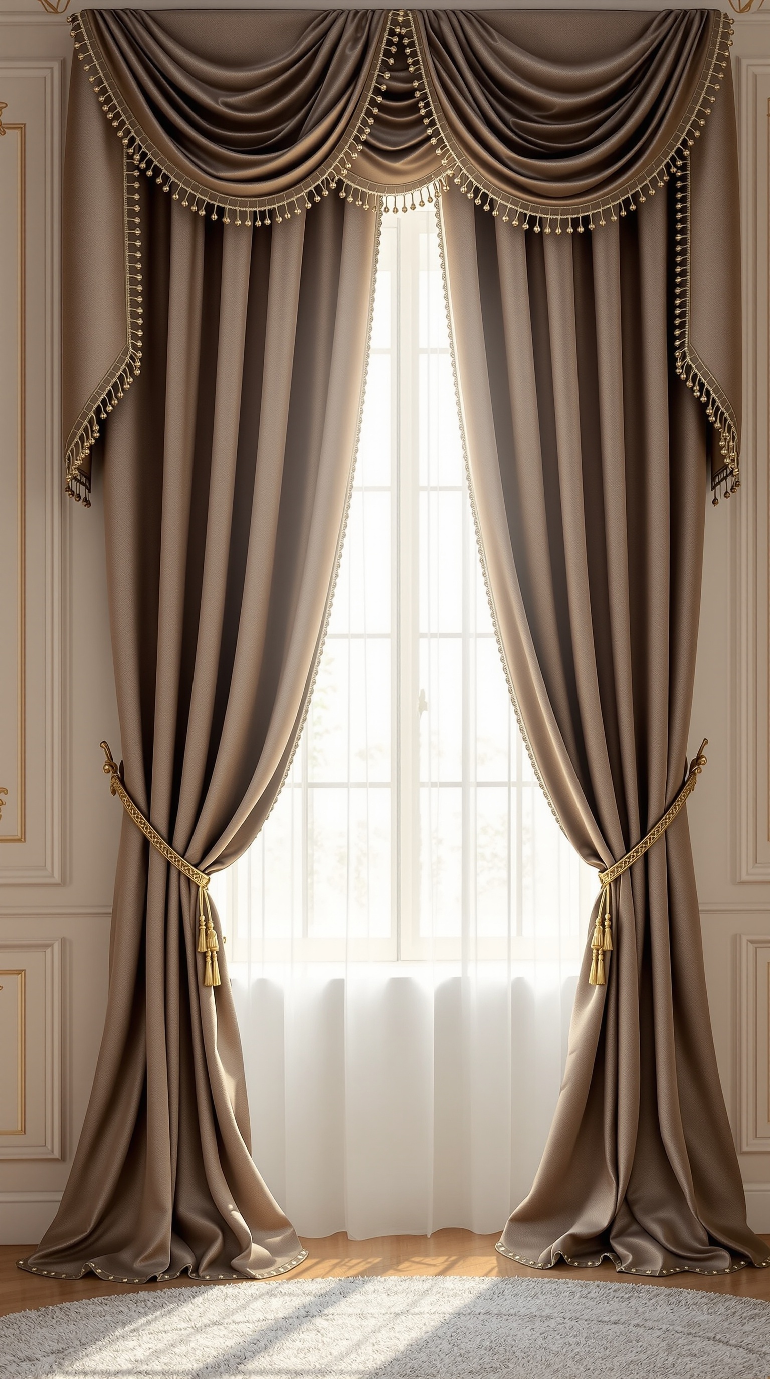 Elegante Vorhänge in einem stilvollen Wohnzimmer mit modernen Möbeln