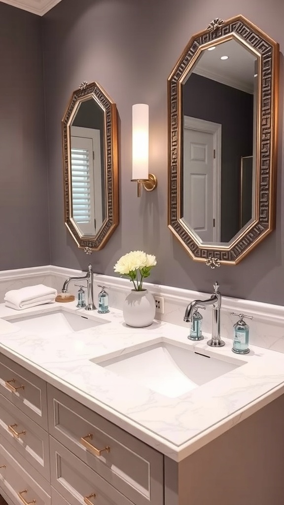 Modernes Badezimmer mit elegantem Waschbecken und Designer-Armaturen