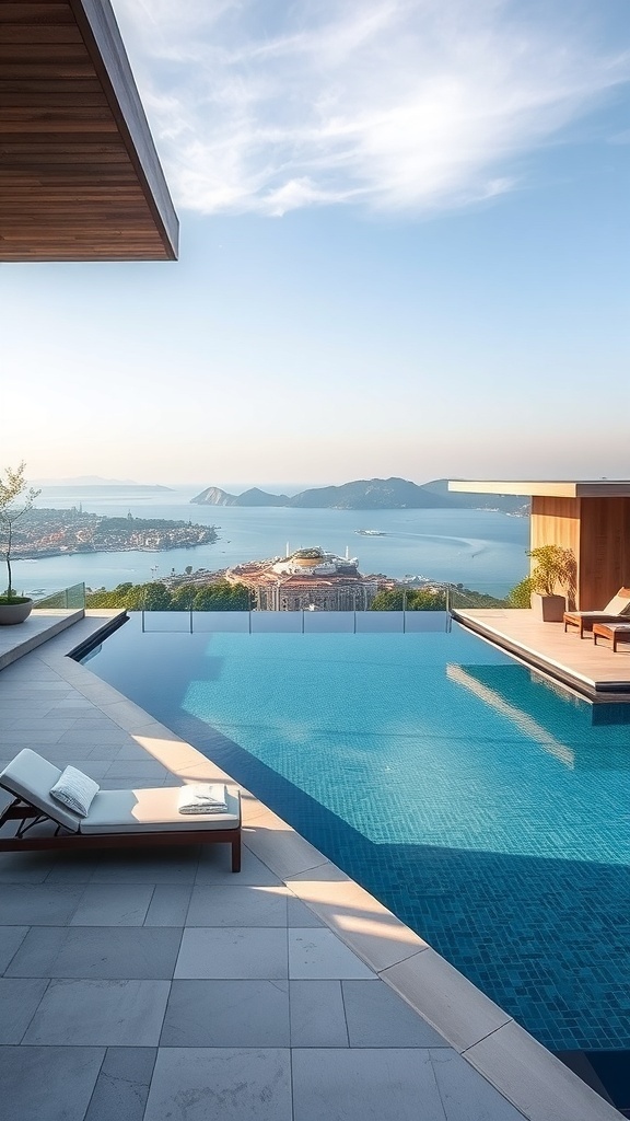 Infinity-Pool mit Blick auf das Meer und eine Terrasse