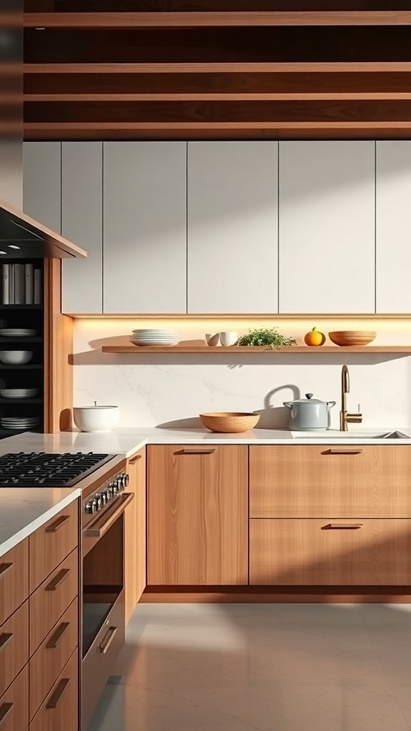 Modern kitchen with seamless integration of countertops and appliances