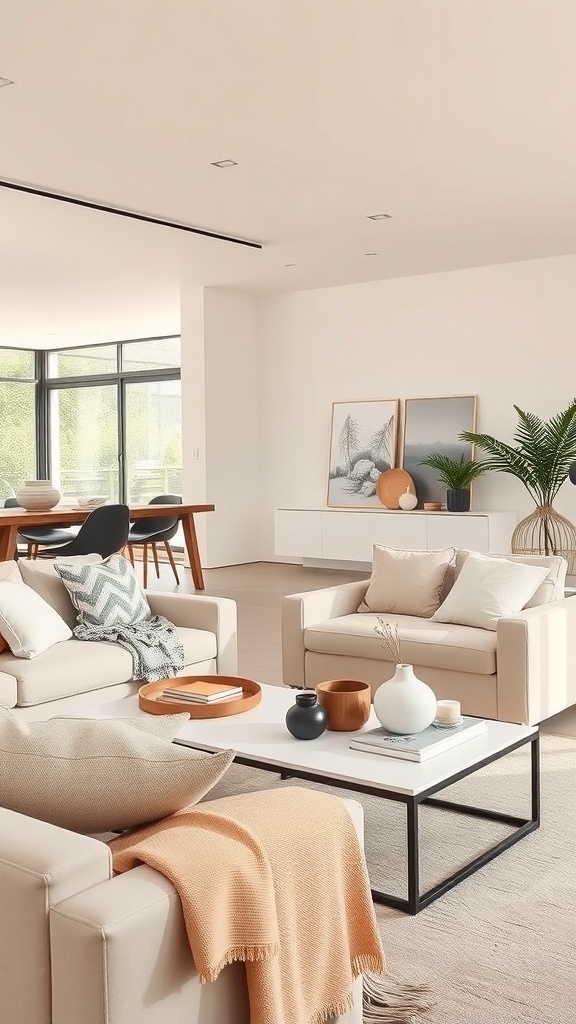 Ein stilvoll eingerichtetes Wohnzimmer mit modernen Möbeln und dekorativen Accessoires.