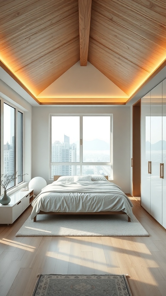Luxuriöses Zen-inspiriertes Schlafzimmer mit versteckter Aufbewahrung