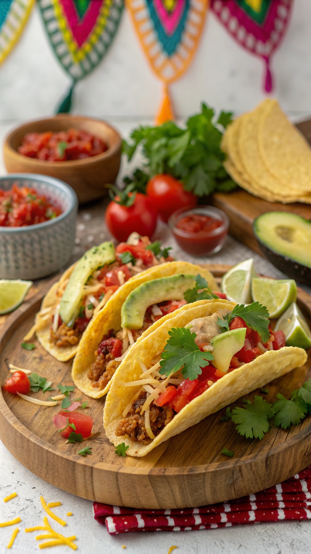 Delicious spaghetti squash tacos topped with fresh ingredients
