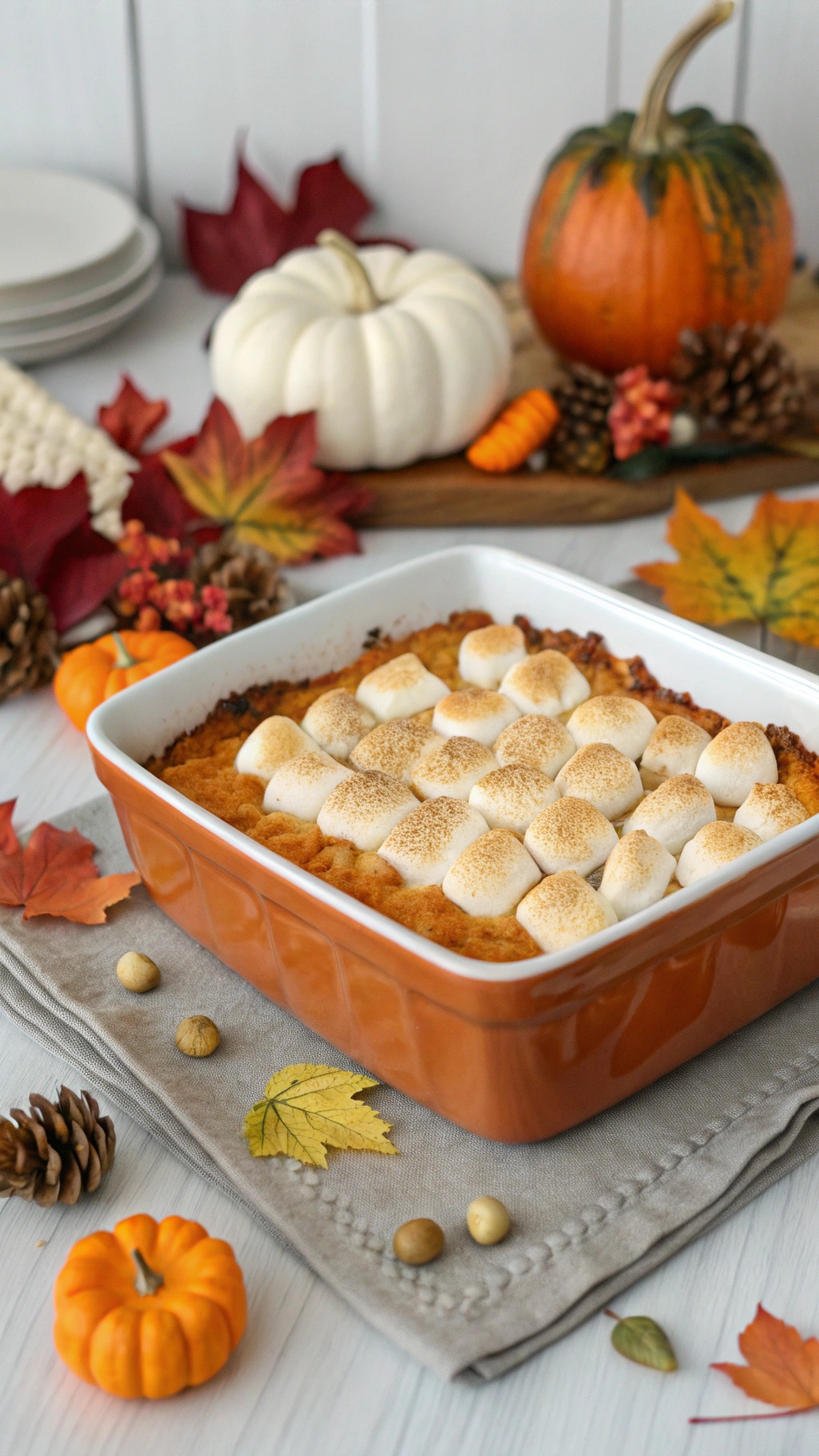 Vegan Sweet Potato Casserole with Marshmallow Topping
