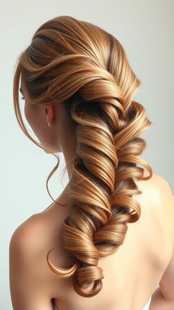 A beautiful side braid with curls, showcasing a blend of elegance and charm.
