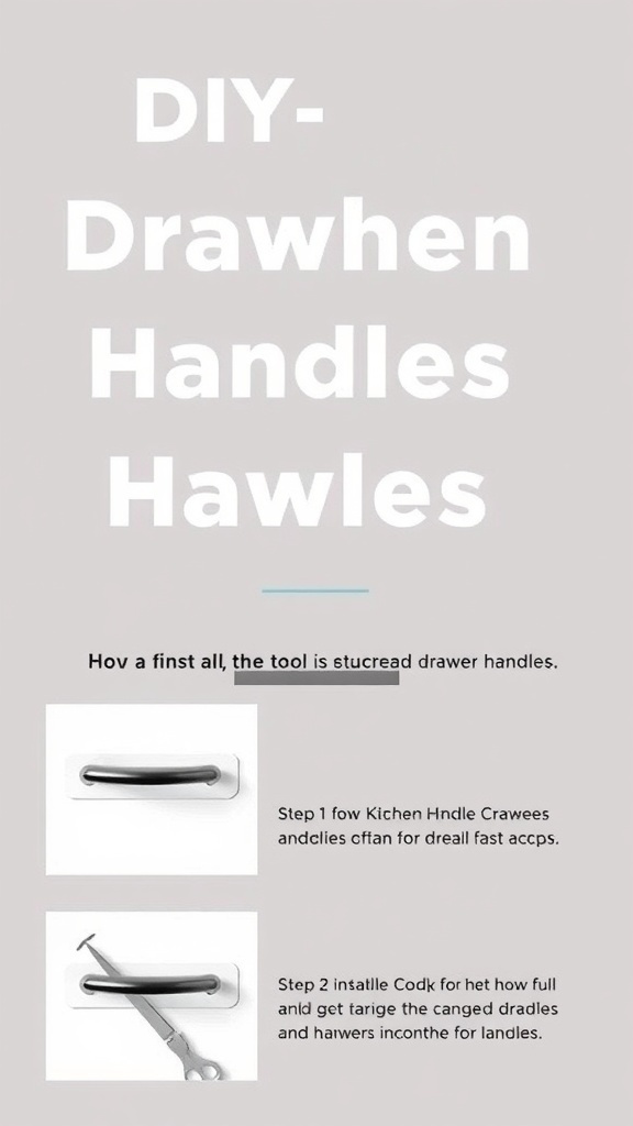 A guide on installing kitchen drawer handles with steps and tools.