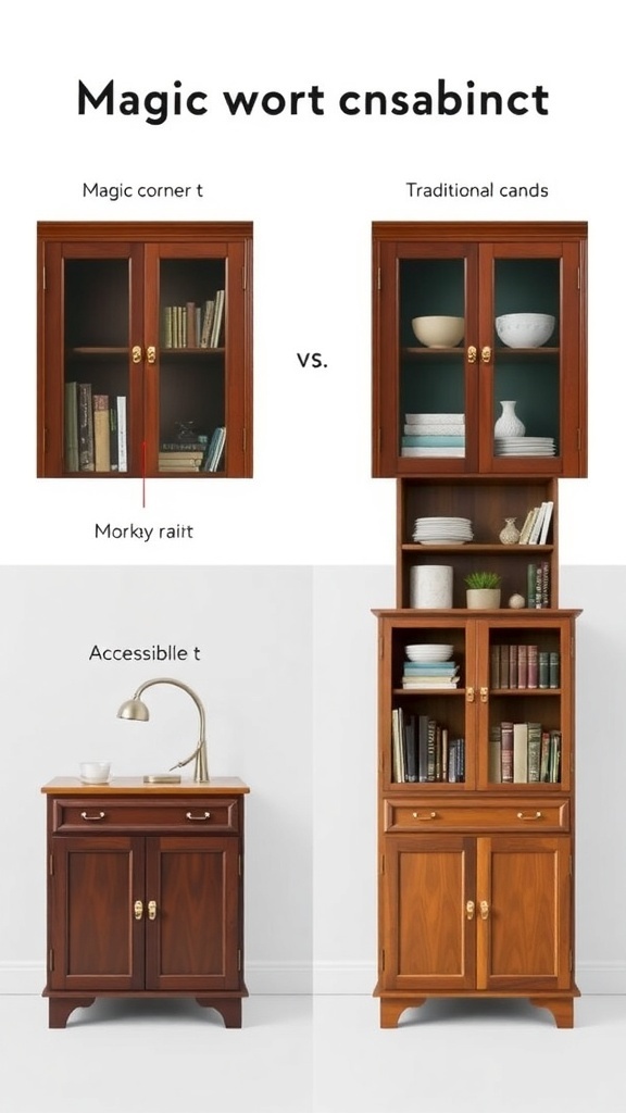 Comparison of Magic Corner Cabinets and Traditional Cabinets