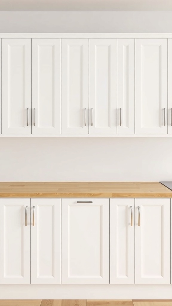 Modern kitchen cupboard with sleek handles