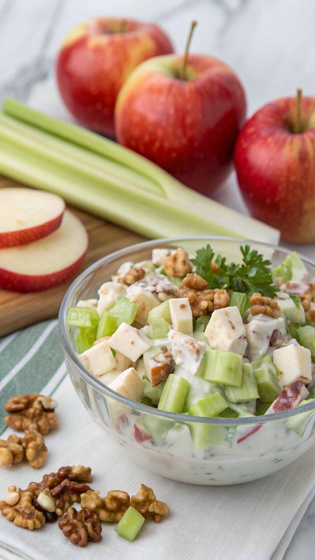 Nutty Apple and Celery Salad with apples and walnuts