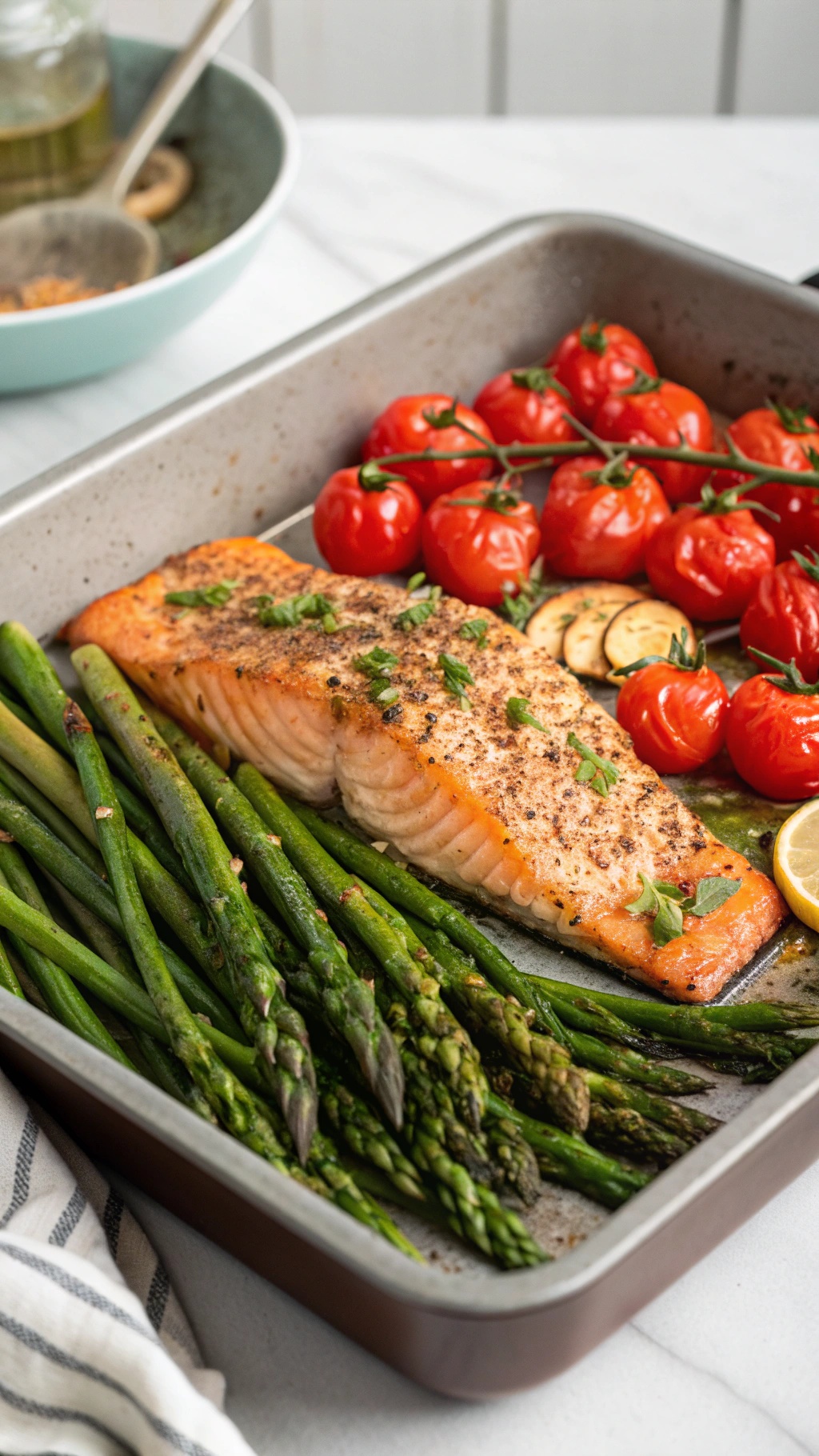 One-Pan Garlic And Herb Salmon With Veggies