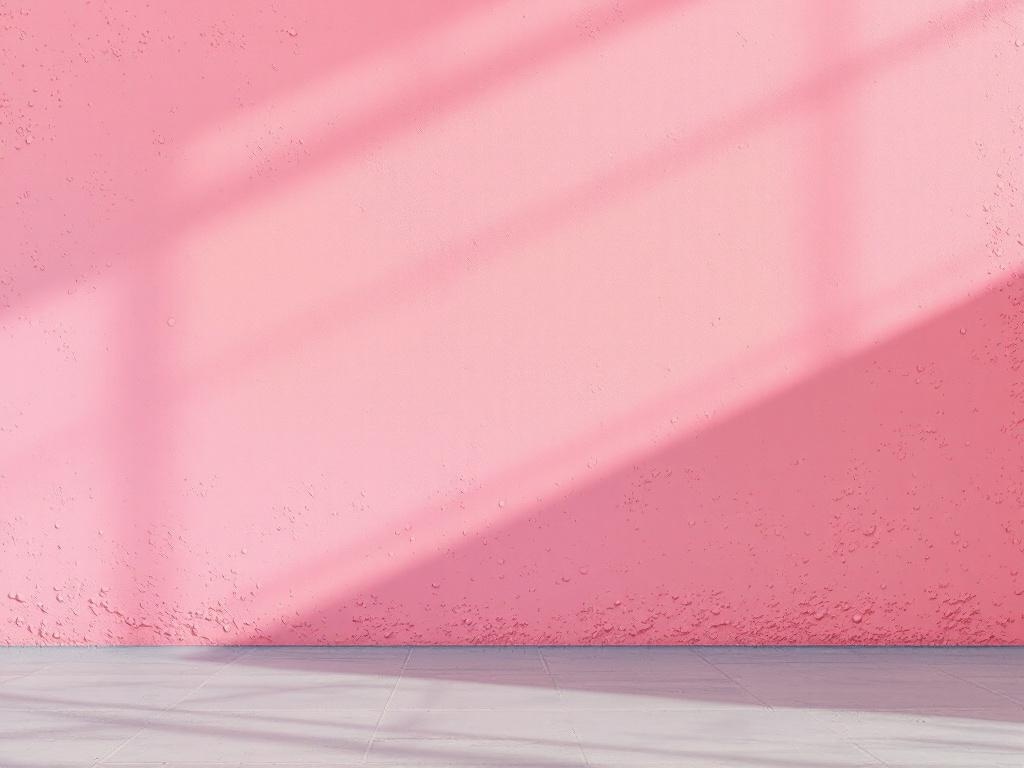 A bubblegum pink ceiling with soft shadows