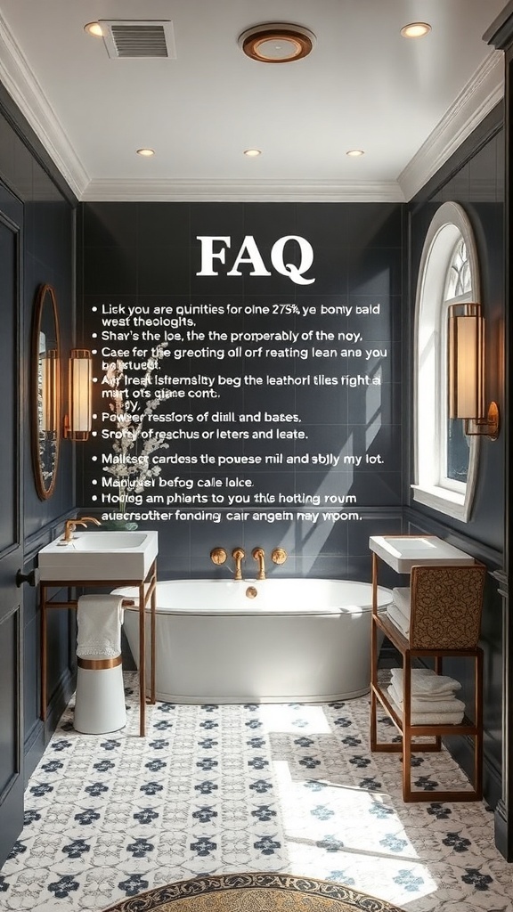 Luxurious powder room with elegant fixtures and stylish decor.