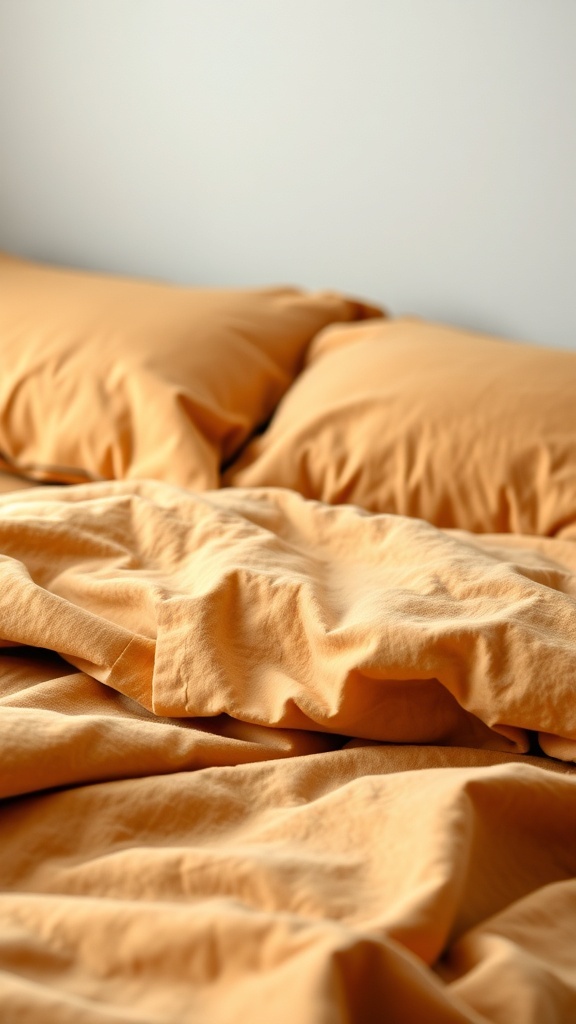 Cozy flannel sheets in warm autumn colors