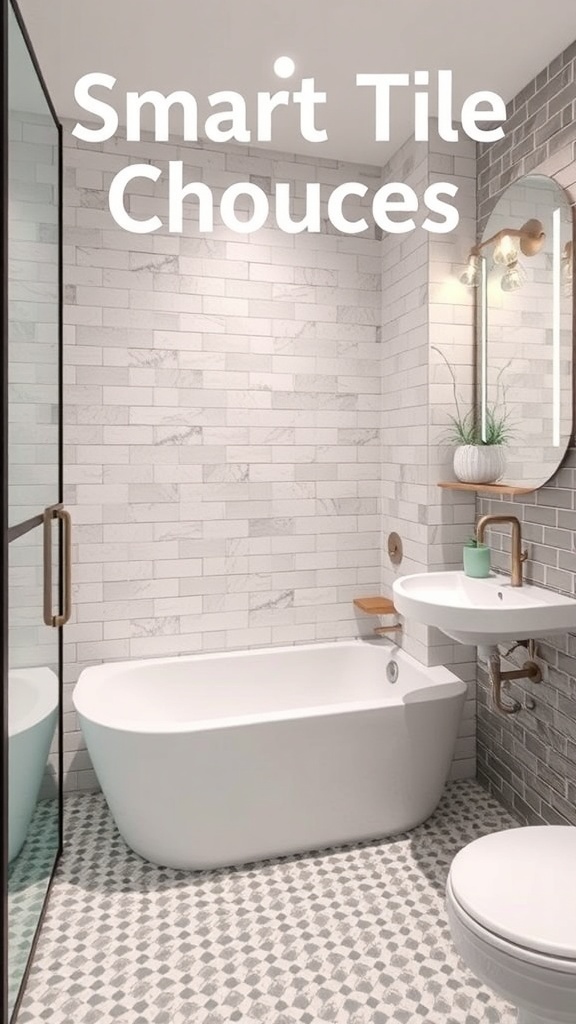 A small bathroom featuring a green tile feature wall, white tiles, and a vessel sink.