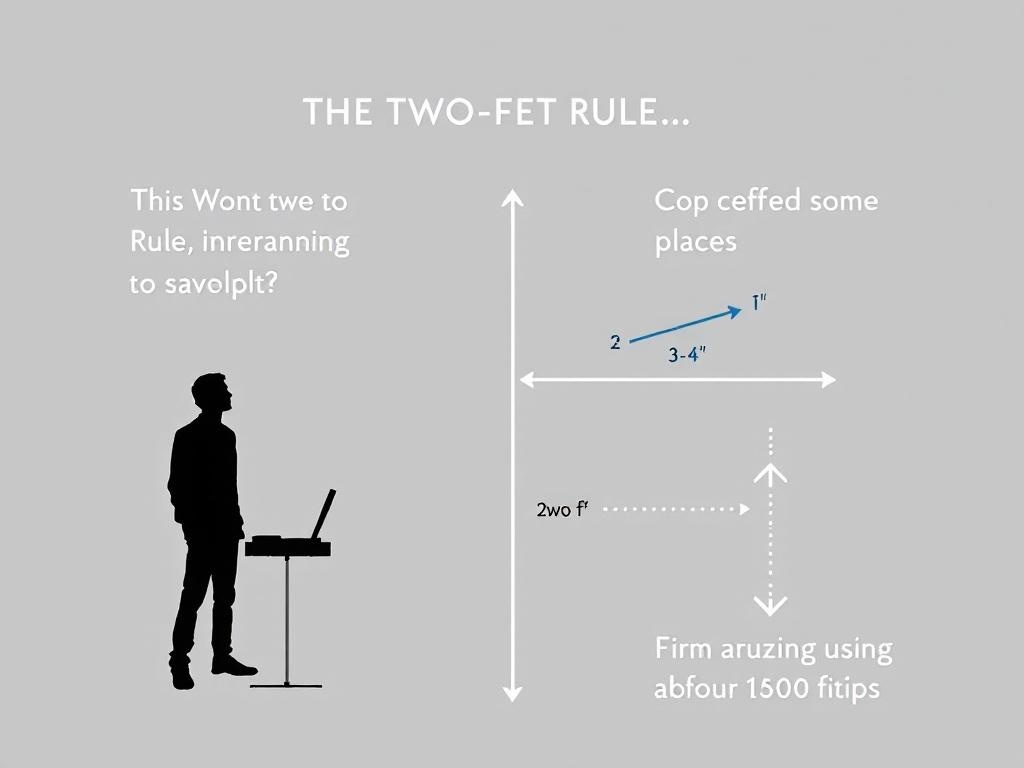Illustration of the Two-Foot Rule with a silhouette of a person and measurements