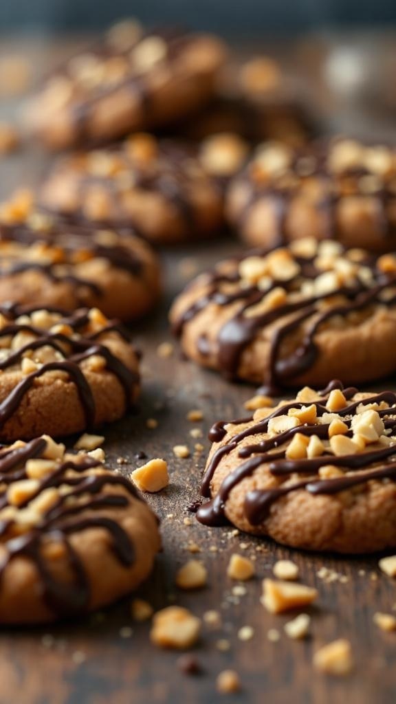 Delicious chocolate peanut butter no bake cookies topped with peanuts