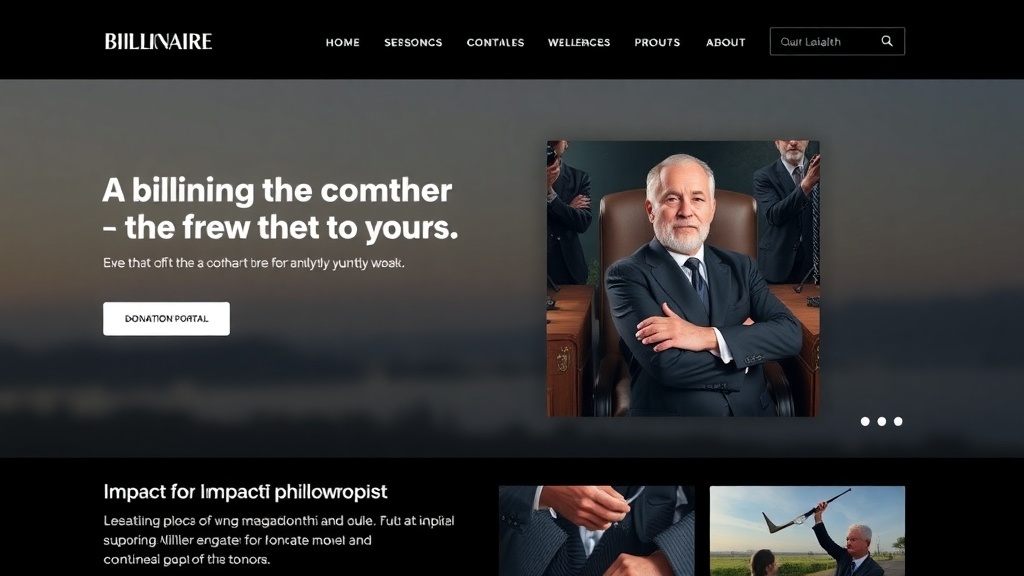 Screenshot of a donation portal from a billionaire philanthropist