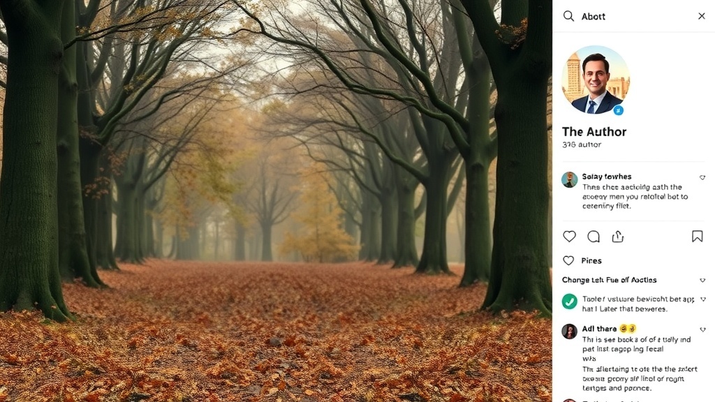 A tranquil forest path with trees lining the sides, representing the journey of building an author brand.