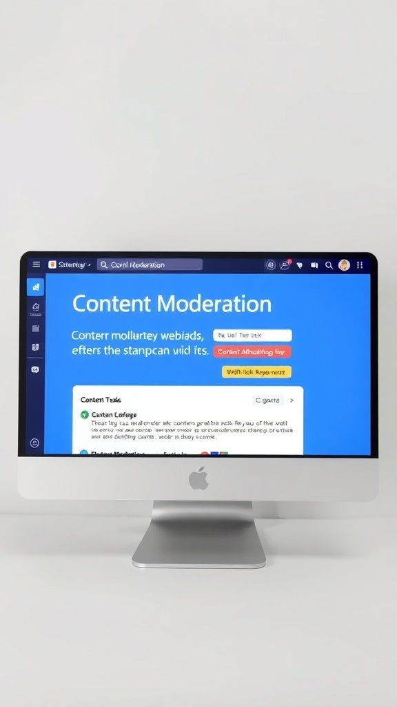 A computer screen displaying a content moderation interface.