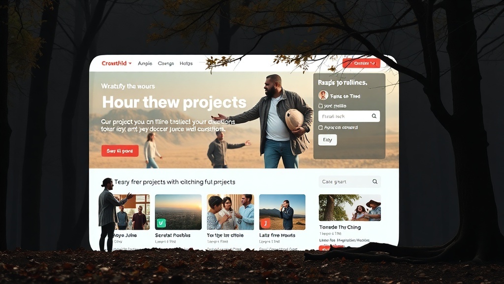 A screenshot of a crowdfunding website showcasing various projects and donation options.