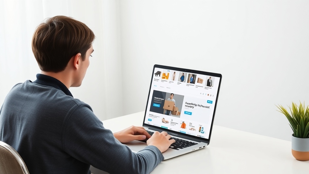 A person working on a laptop, likely managing a dropshipping business.