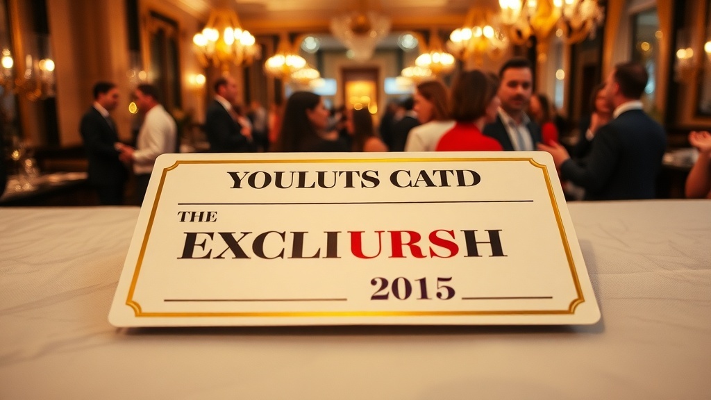 An elegant event setting with a sign indicating an exclusive gathering for investors.