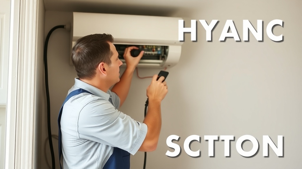 A technician repairing an air conditioning unit.