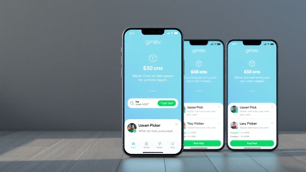 Mobile app interface showing cash back rewards and user profiles.