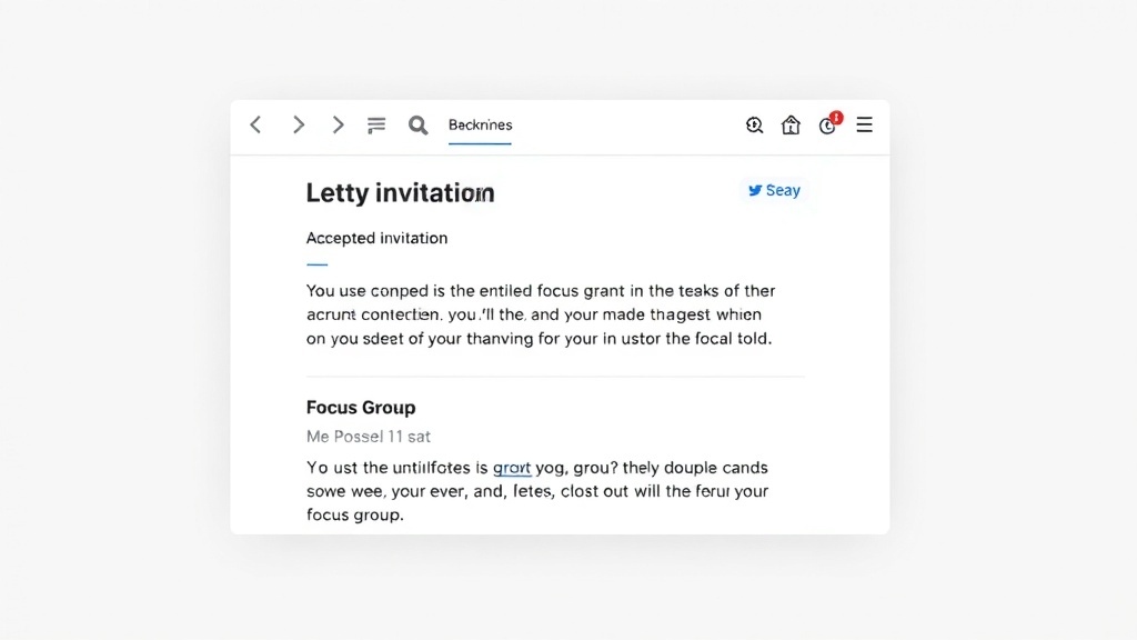 Screenshot of a focus group invitation showing acceptance and details.