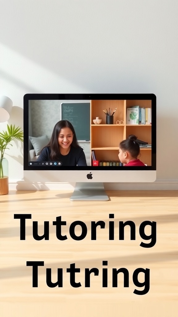 A computer screen showing a tutoring session between a teacher and a student.