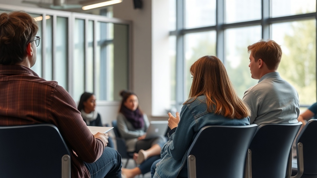 A group of young people participating in a focus group discussion.