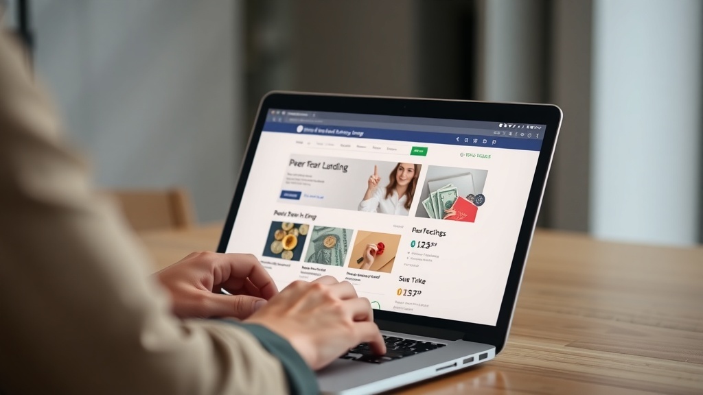 Person using a peer-to-peer lending platform on a laptop