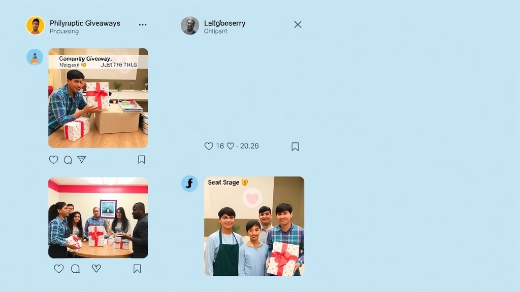 Colorful display representing philanthropic initiatives on social media.