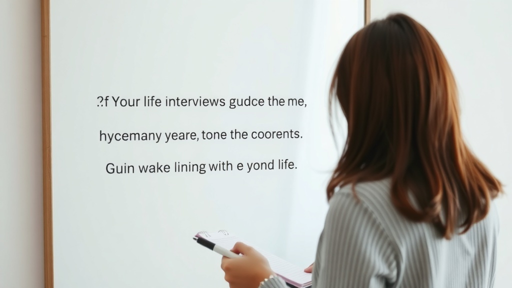 A person looking at a motivational board while preparing for an interview.