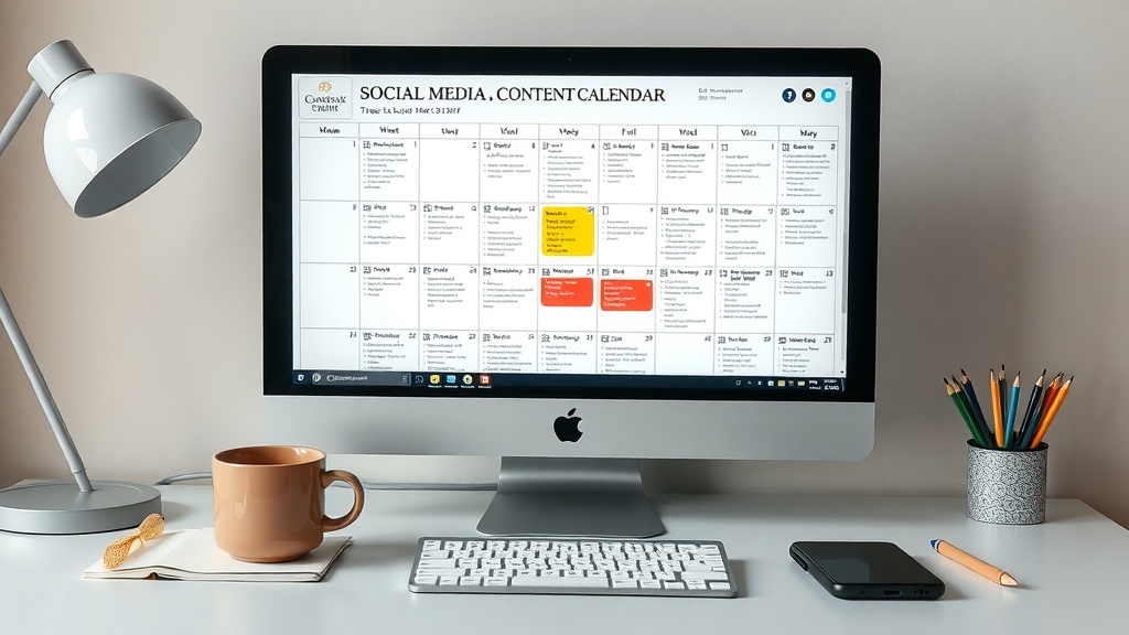 A computer screen displaying a social media content calendar with various content ideas for each day.