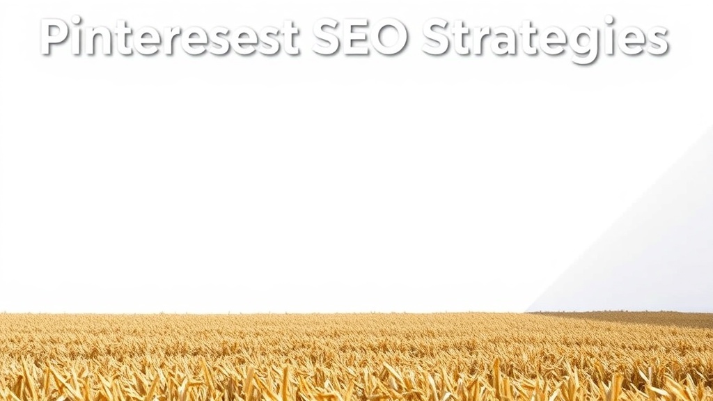 A field with a clear sky and text overlay that reads 'Pinterest SEO Strategies'.