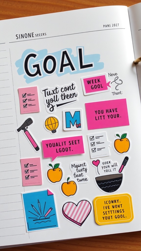 15 Must-Have Self Care Stickers for Daily Motivation Colorful goal setting stickers for planners