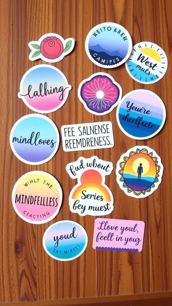 15 Must-Have Self Care Stickers for Daily Motivation Colorful mindfulness reminder stickers with positive messages